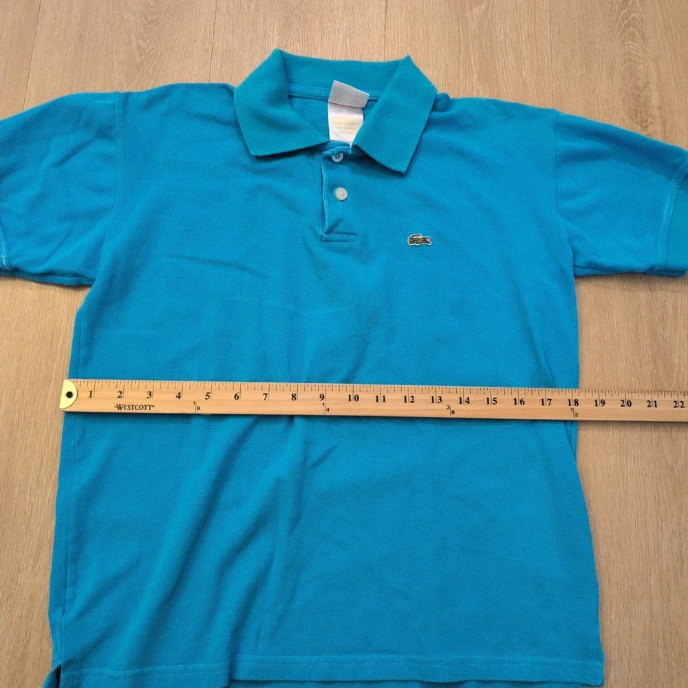 Lacoste Boys Size 4 Medium Blue Polo Shirt Croc Gator Golf Preppy‎